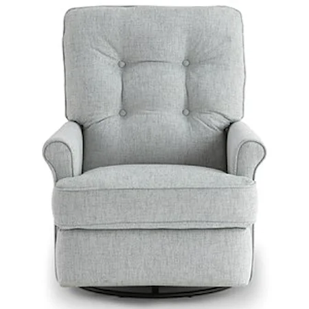 Tufted Swivel Glider Recliner w/ Inside Handle